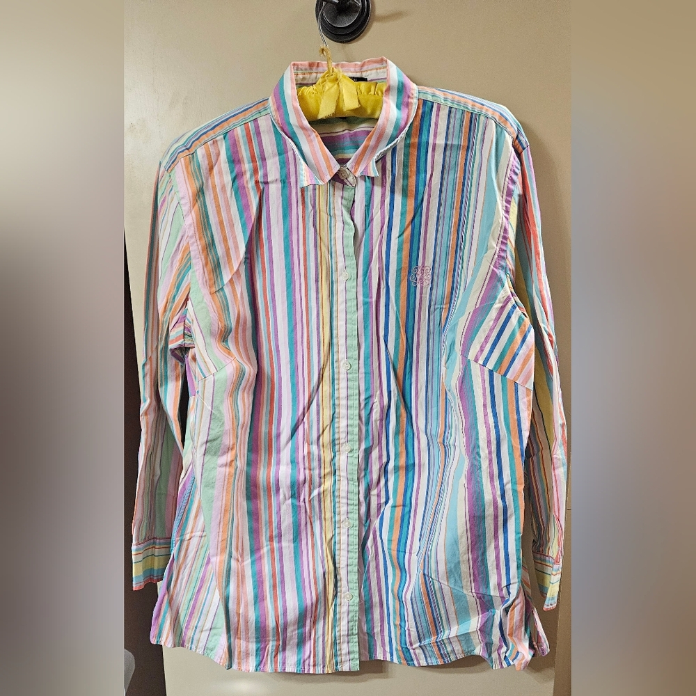 Multicolor Striped Women's Shirt Ralph Lauren 1x